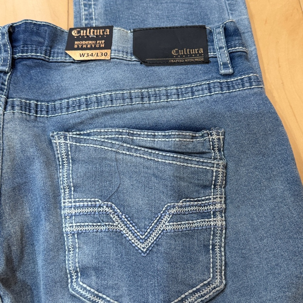 Cultura modern fit stretch denim jeans 34 x 30 NWT - Picture 5 of 5
